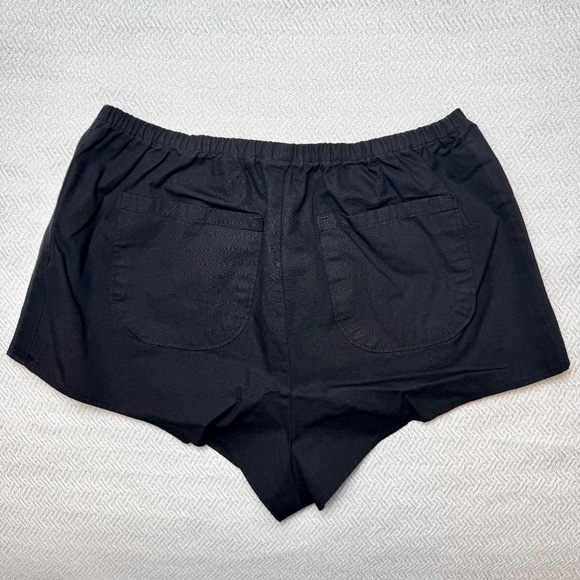 NWT BY ANTHROPOLOGIE Micro Tap Short Women's Size M Black Cotton-linen Blend - Picture 5 of 10